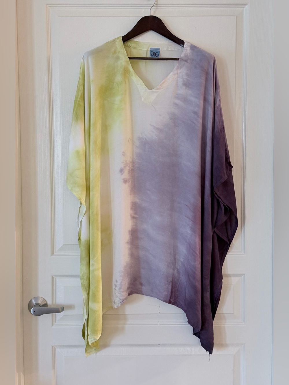 Ombré Kaftan Tunic in Lime, Cream & Lavender